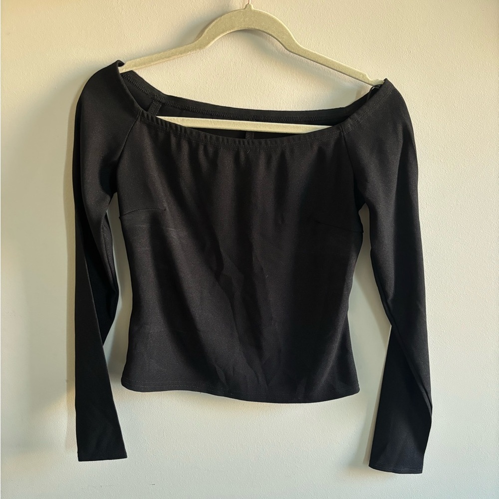 Vintage Scott McClintock Black Off-Shoulder Women's Y2K Top